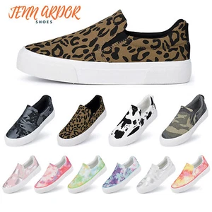 Women's Slip On Sneakers Perforated/Quilted Casual Shoes Fashion Comfort Flats - Picture 1 of 245