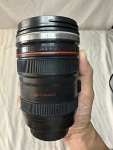 Canon style Camera Lens EF 24-105mm UltraSonic Stainless Steel Travel Mug Cup - Picture 1 of 6