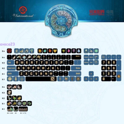 DOTA2 TI12 Theme Keycaps Official PBT 119 keys ASA Height For CHERRY MX keyboard - Image 1 of 4