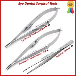 Castroviejo Soporte de Agujas Tijeras Pinzas Ojo Dental Kit de Herramientas Quirúrgicas - Imagen 1 de 8