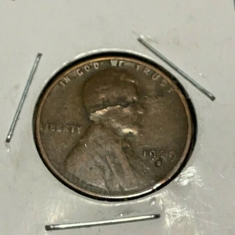 1929-S Lincoln Wheat Cent Lamination Overse Error Penny (F - Fine) Cover