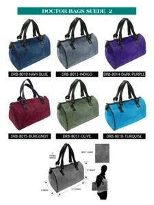 US Handmade Doctor Bag Satchel Style "Suede Variation Color2" Hand Bag Purse New - Picture 1 of 9