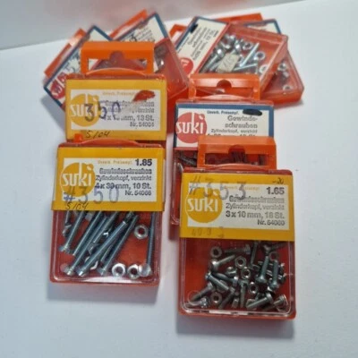 SUKI  Zylinderkopfschraube m. Sechskantmutter verzinkt M3-M9 Schlitzschraube DDR - Bild 1 von 4