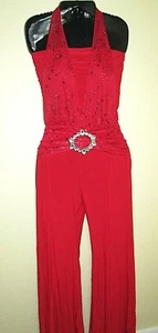 NEW 12 RED One Piece Sequins Adult Small Dance Costumes Outfit Dancewear Tag1080 - Picture 1 of 10