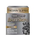 New 3Ct Trojan Supra Bareskin Condom Microsheer Non-Latex Lubricated Exp 11/2026