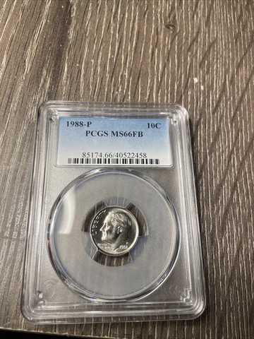 1988 P Roosevelt Dime PCGS MS66FB Cover