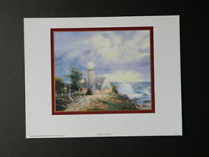 Thomas Kinkade 2003 Collector's Print A Light In Storm10x13 PaperSize Lighthouse