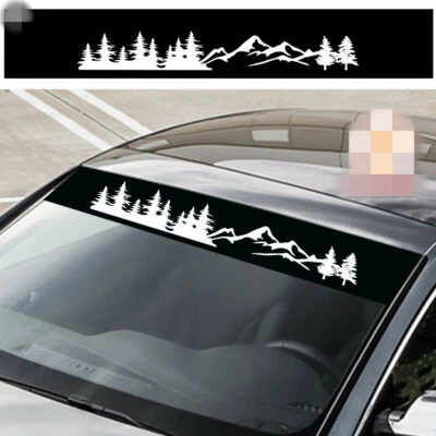 Adesivo de vinil gráfico árvore montanha decalque janela para pára-brisa dianteiro carro - Imagem 1 de 4