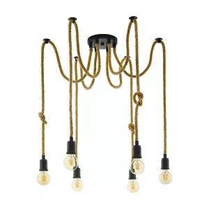 Chandelier Vintage Rustic Rope 6 Lights GL0494 - Picture 1 of 1