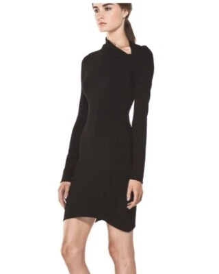 Vestido negro asimétrico manga larga Helmet Lang talla 0 Foto 1 de 4