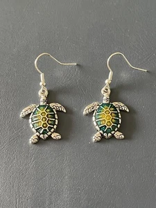 Women’s Turtle Dangle EARRINGS STAINLESS STEEL - Bild 1 von 6