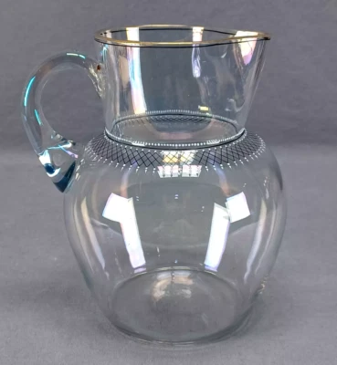 Bohemian Harrach Iris Glass Enameled Iridescent Pitcher Circa 1870-1880s - Image 1 of 4