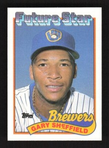 1989 Topps Baseball Future Star Gary Sheffield RC #343 Milwaukee Brewers