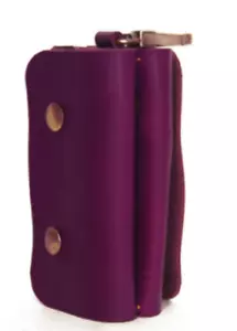 key case Ring holder case pocket chain cow Leather pouch box bag purple 609 - Picture 1 of 5