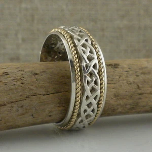 Sterling Silver 10K Celtic Love Knot Wedding Ring Band KEITH JACK Siz 7, 9.5, 13 - Picture 1 of 9