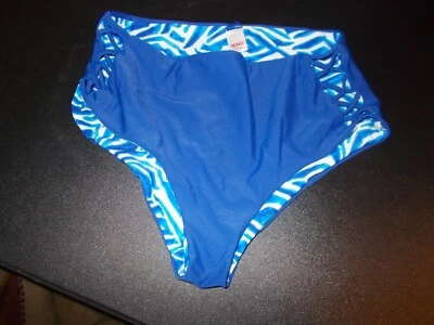 New Bongo Womens Size M Reversible Blue Bikini Tankini Bottoms - Imagem 1 de 3