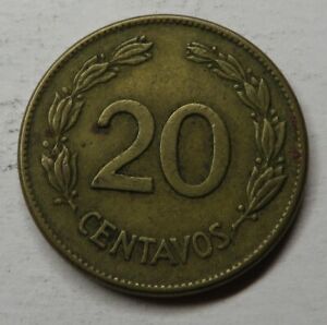 Ecuador 20 Centavos 1942 Brass KM#77.1a UNC