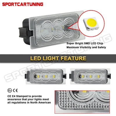 2X [WHITE] For Ford Edge/Escape Mercury Mariner LED License Plate Lights Housing - Image 1 of 4