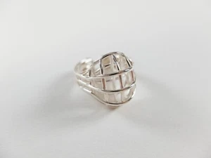 BOTTEGA VENETA Outline Sterling silver cage shape ring authentic 7 US / 15 IT - Picture 1 of 8