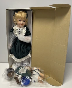 House of Lloyd KATIE BETH 16" Porcelain Collectible Doll & Toys Blonde Christmas - Picture 1 of 15