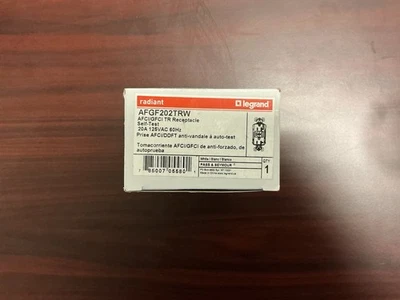 Legrand Radiant AFGF202TRW 20A 125V GFCI Outlet Tamper Resistant White - Image 1 of 2