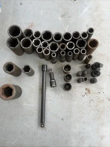 1", 3/4”, 1/2”, 3/8” DRIVE INDUSTRIAL IMPACT SOCKET LOT Metric SAE - Foto 1 di 6