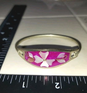 Bracciale Messico Alpaca Argento Rosa Madreperla Abalone 7" + Sacchetto Omaggio - Foto 1 di 4