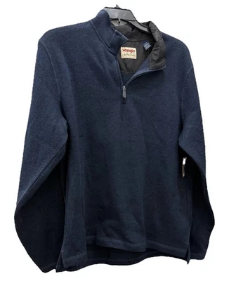Wrangler Authentics Hombre XL 1/4 Cremallera Polar Pullover Sudadera Azul Manga Larga Foto 1 de 3