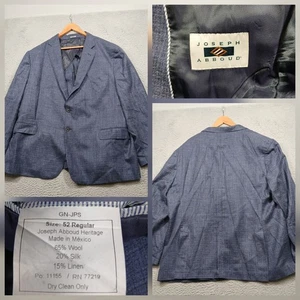 Joseph Abboud Heritage Blazer Men's 52R Blue Wool Silk Linen San Ildefonso Cloth - Picture 1 of 9