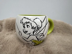 Tinkerbell Disney Store Mug Round Sketch Tink Peter Pan Green Large Collectible - Picture 1 of 8