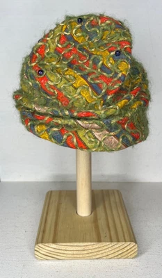 RARE Vtg Amy New York / John Wanamaker Ladies Colorful Wool Hat - Image 1 of 4