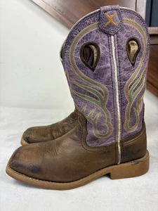 Twisted X Kinder Top Hand Westernstiefel braun/lila Größe 1M - Bild 1 von 11