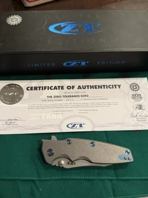 Zero Tolerance ZT 0392 Rick Hinderer Titanium Frame Lock Knife CTS 204P - Image 1 of 4