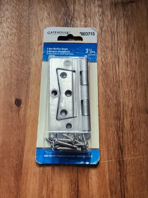 Paquete de 2 bisagras para puerta de puerta de puerta 803715 níquel satinado sin mortaza 3 1/2" Foto 1 de 2