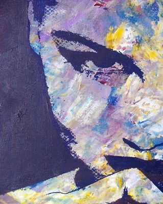  Framed Canvas Street  graffiti Urban  Art Print  woman  face purple   - Image 1 of 3