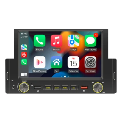 Radio de coche Din individual pantalla táctil Bluetooth estéreo para Apple CarPlay Android automático Foto 1 de 4