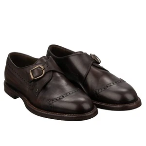 Dolce & Gabbana Metal Buckle Leather Moccasins Loafers Shoes Braun 40 UK 6 - Picture 1 of 7