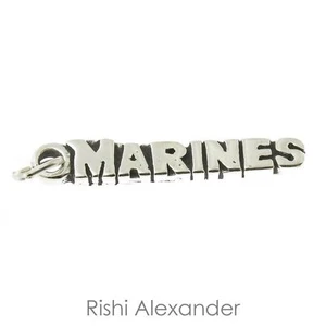 925 Sterling Silver Marines Charm Made in USA - Picture 1 of 2