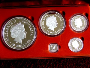 The 2003 Australian Kookaburra Proof Set Kilo - 10 oz - 2oz - 1 oz BOX & COA D11 - Picture 1 of 3
