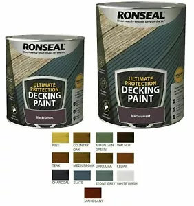 Ronseal Ultimate Decking Paint 2,5 L/5L - Revive - Rescue Protect Decking Deck Legno - Foto 1 di 11