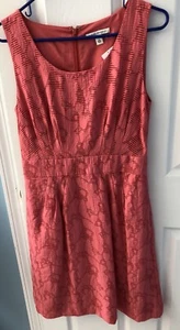 Banana Republic Sleeveless Salmon Pink Banded Dress, Size 6, NWT - Picture 1 of 8