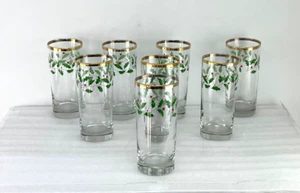 Set of 8 Lenox Dimension 6" Holiday 24kt Gold Rim Trim 16oz Highball Glasses - Picture 1 of 12