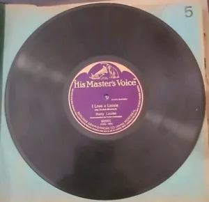 HMV 1912 I Love A Lassie (My Scotch BlueBell) Harry Lauder Victor Orcha. #60001 - Foto 1 di 3