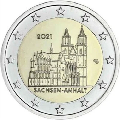 Germany - 2 Euro Commemorative 2021 Magdeburg Cathedral  UNC  FREE SHIPPING - Image 1 of 3