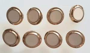 8 x 18mm Large Cream and Gold Round Plastic Shank Buttons - VP91 - Picture 1 of 2