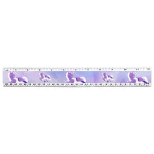 Regla de plástico estándar y métrica Magical Mom Unicornio y bebé de 12 pulgadas - Imagen 1 de 3