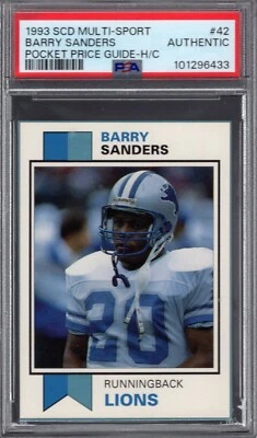1993 SCD Multi-Sport #42 BARRY SANDERS PSA AUTHENTIC Detroit LIONS  TOUGH! - Image 1 of 2