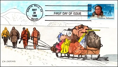 Scott 2222 22 Cents Artic Stefanson FM Geerlings Hand Painted FDC 112 Of 125 - Image 1 of 2