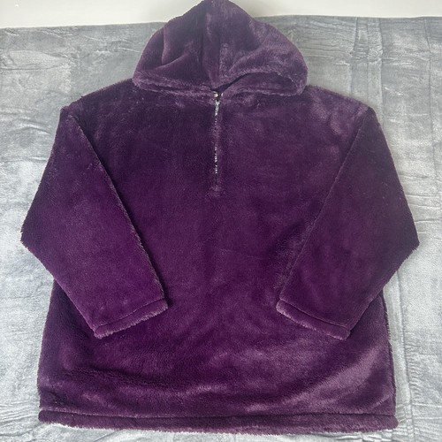UNDERCOVER Victoria’s Secret ROSA Felpa con Cappuccio Pile 1 4 Zip Pullover Giacca Viola Tasche
