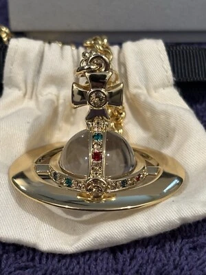 Rare Vivienne Westwood “New Small Orb Pendant” Necklace in Gold - Image 1 of 4